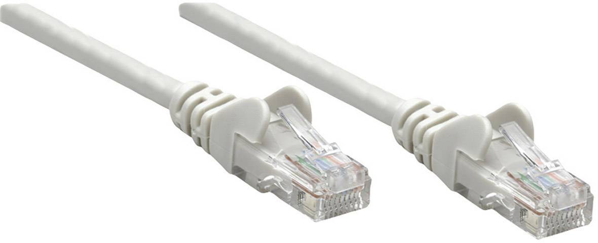 Intellinet 737302 RJ45 Netwerkkabel, patchkabel CAT 5e U/UTP 0.25 m Grijs 1 stuk(s)