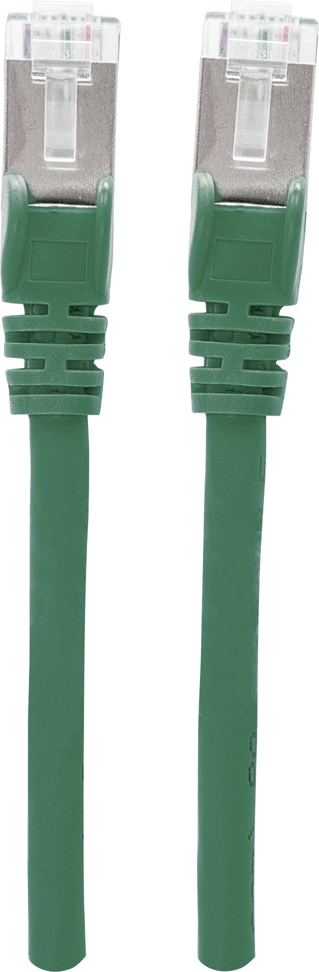 Intellinet 737111 RJ45 Netwerkkabel, patchkabel CAT 6A S/FTP 20.00 m Groen Folie afscherming, Afscherming gevlochten, Ha