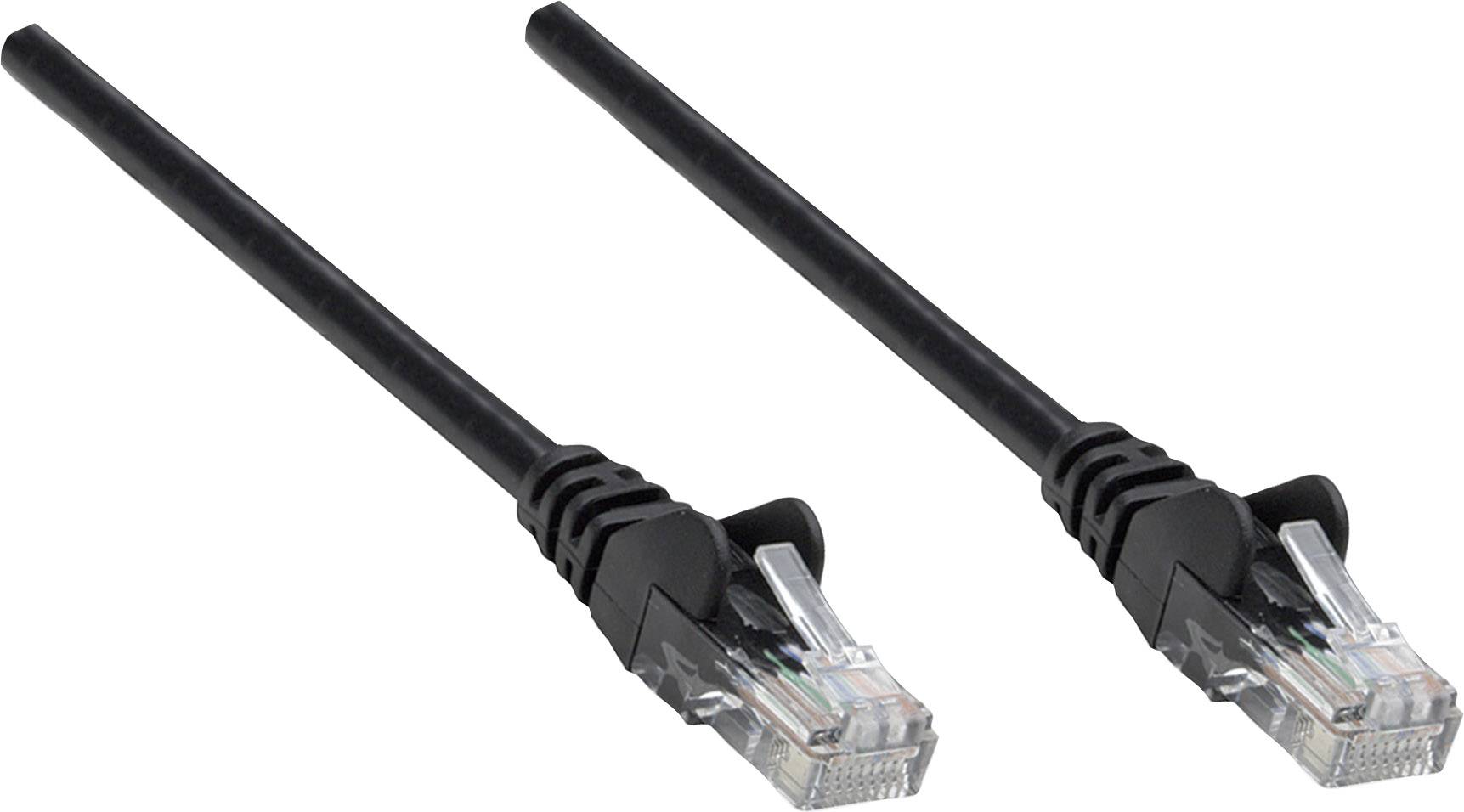Intellinet 347440 RJ45 Netwerkkabel, patchkabel CAT 5e U/UTP 0.25 m Zwart 1 stuk(s)