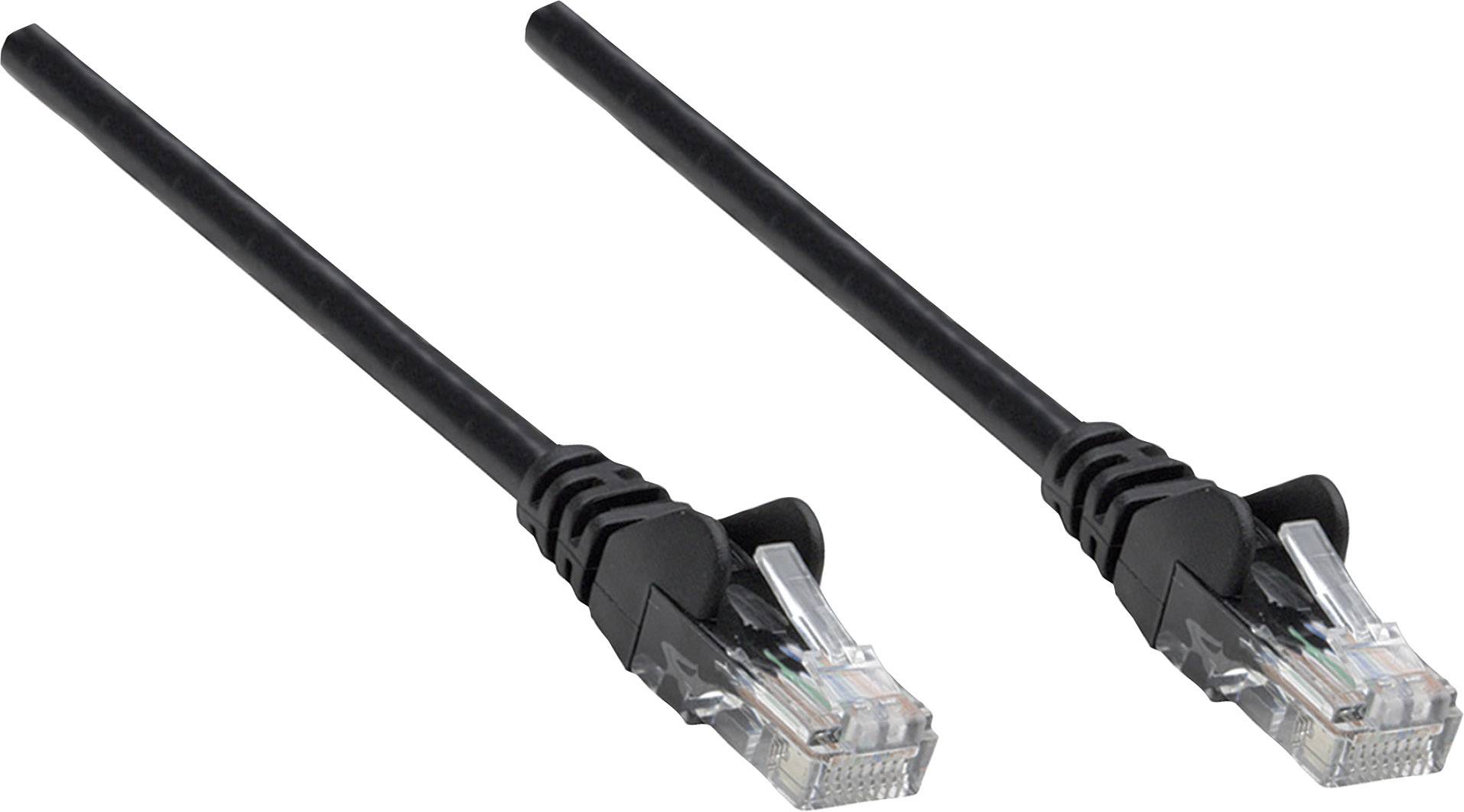 Intellinet 739856 RJ45 Netwerkkabel, patchkabel CAT 6 S/FTP 1.50 m Zwart Folie afscherming, Afscherming gevlochten, Halo