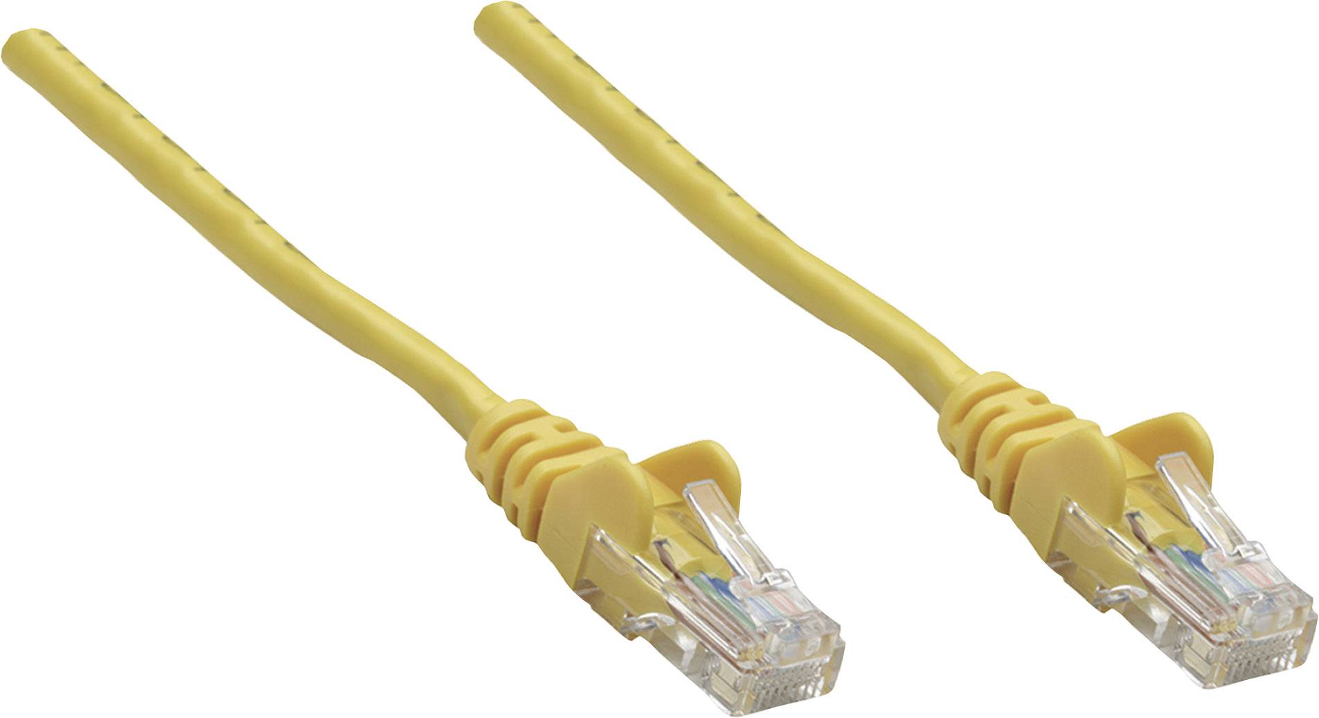 Intellinet 350464 RJ45 Netwerkkabel, patchkabel CAT 6A S/FTP 0.50 m Geel Afgeschermd (enkel), Afscherming totaal, Haloge