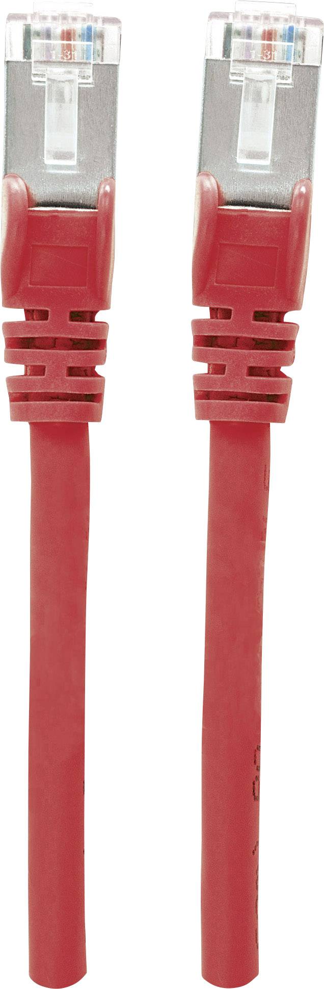 Intellinet 319126 RJ45 Netwerkkabel, patchkabel CAT 6A S/FTP 5.00 m Rood Folie afscherming, Afscherming gevlochten, Halo
