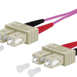 Metz Connect 151S1EOEO10E Glasvezel Optische vezel Aansluitkabel 1.00 m Violet [2x SC-stekker – 2x SC-stekker] 50/125 µ