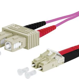 Metz Connect 151S1EOJO50E Glasvezel Optische vezel Aansluitkabel 5.00 m Violet [2x SC-stekker – 2x LC-stekker] 50/125 µ
