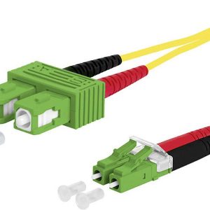 Metz Connect 151P1EAJA10E Glasvezel Optische vezel Aansluitkabel 1.00 m Geel [2x SC APC-stekker – 2x LC-stekker] 9/125 µ