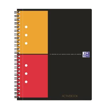 Oxford 100102880 Collegeblok Grijs, Oranje, Rood DIN A5+ Geruit Aantal pagina's: 80