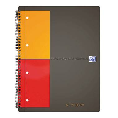 Oxford 100104329 Collegeblok Grijs, Oranje, Rood DIN A4+ Geruit Aantal pagina's: 80