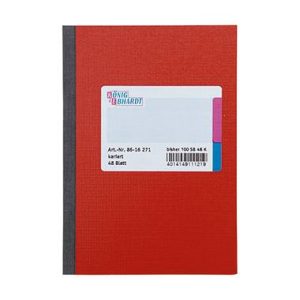 König & Ebhardt Kladde 8616271 Notitieboek Geruit Rood Aantal pagina’s: 48 DIN A6