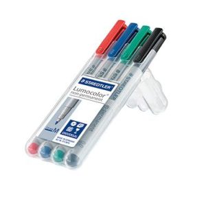 Staedtler Foliestift Lumocolor M non-permanent 315 315 WP4 Blauw, Groen, Rood, Zwart Staedtler Foliestift Lumocolor M non-permanent 315 315 WP4 Blauw, Groen, Rood, Zwart
