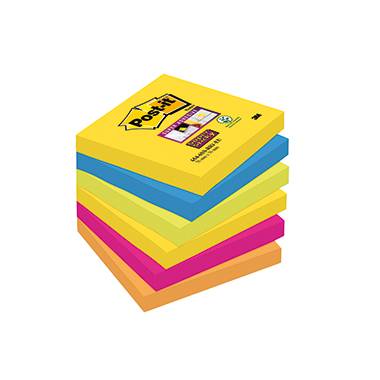 Post-it Plaknotitie 6546SR 76 mm x 76 mm Neon-groen, Ultrablauw, Ultra-geel, Ultra-roze, Neon-oranje 540 vellen