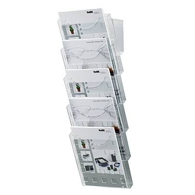 Helit helit - Prospektspender - geeignet für Wandmontage H6103102 Folderhouder Glas (helder) DIN A4 1 stuk(s) Aantal vak