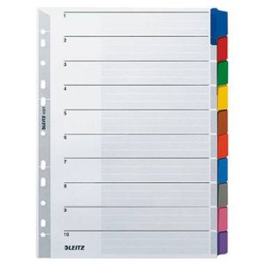 Leitz 4321 Register DIN A4 blanco Karton (dun) Grijs 10 tabbladen 43210000 Leitz 4321 Register DIN A4 blanco Karton (dun) Grijs 10 tabbladen 43210000