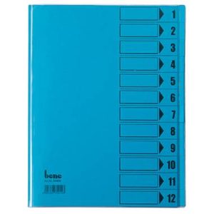 Bene Bene DIN A4 230g/m² Farbe: 084800BL Ordner Blauw DIN A4 PVC Aantal vakken: 12 Bene Bene DIN A4 230g/m² Farbe: 084800BL Ordner Blauw DIN A4 PVC Aantal vakken: 12