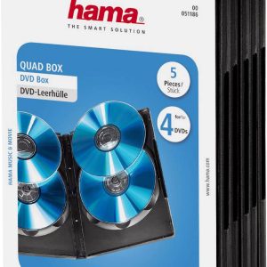 Hama 00051186 DVD-hoes 4 CD’s/DVD’s/Blu-rays Zwart Polypropyleen 5 stuk(s) Hama 00051186 DVD-hoes 4 CD’s/DVD’s/Blu-rays Zwart Polypropyleen 5 stuk(s)