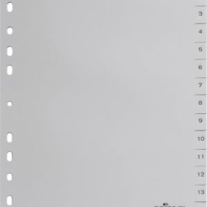 Durable 6524 Register DIN A4 1-15 Polypropyleen Grijs 15 tabbladen Bedrukte tabs 652410 Durable 6524 Register DIN A4 1-15 Polypropyleen Grijs 15 tabbladen Bedrukte tabs 652410