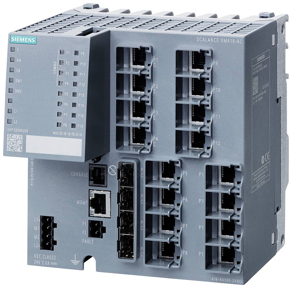 Siemens 6GK54164GR002AM2 6GK5416-4GR00-2AM2 Industrial Ethernet Switch 10 / 100 / 1000 MBit/s