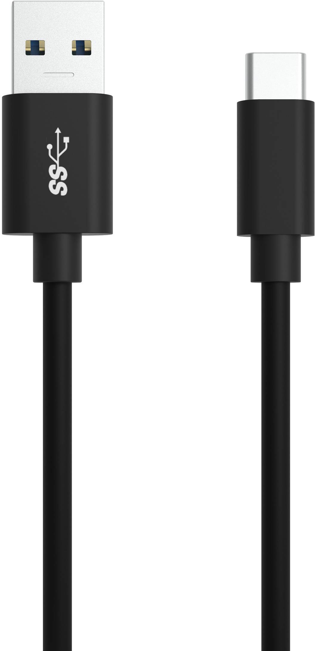 Ansmann 1700-0081 USB-kabel USB 3.2 Gen1 USB-A stekker, USB-C stekker 2.00 m Zwart Aluminium-stekker, TPE-mantel, Stekke