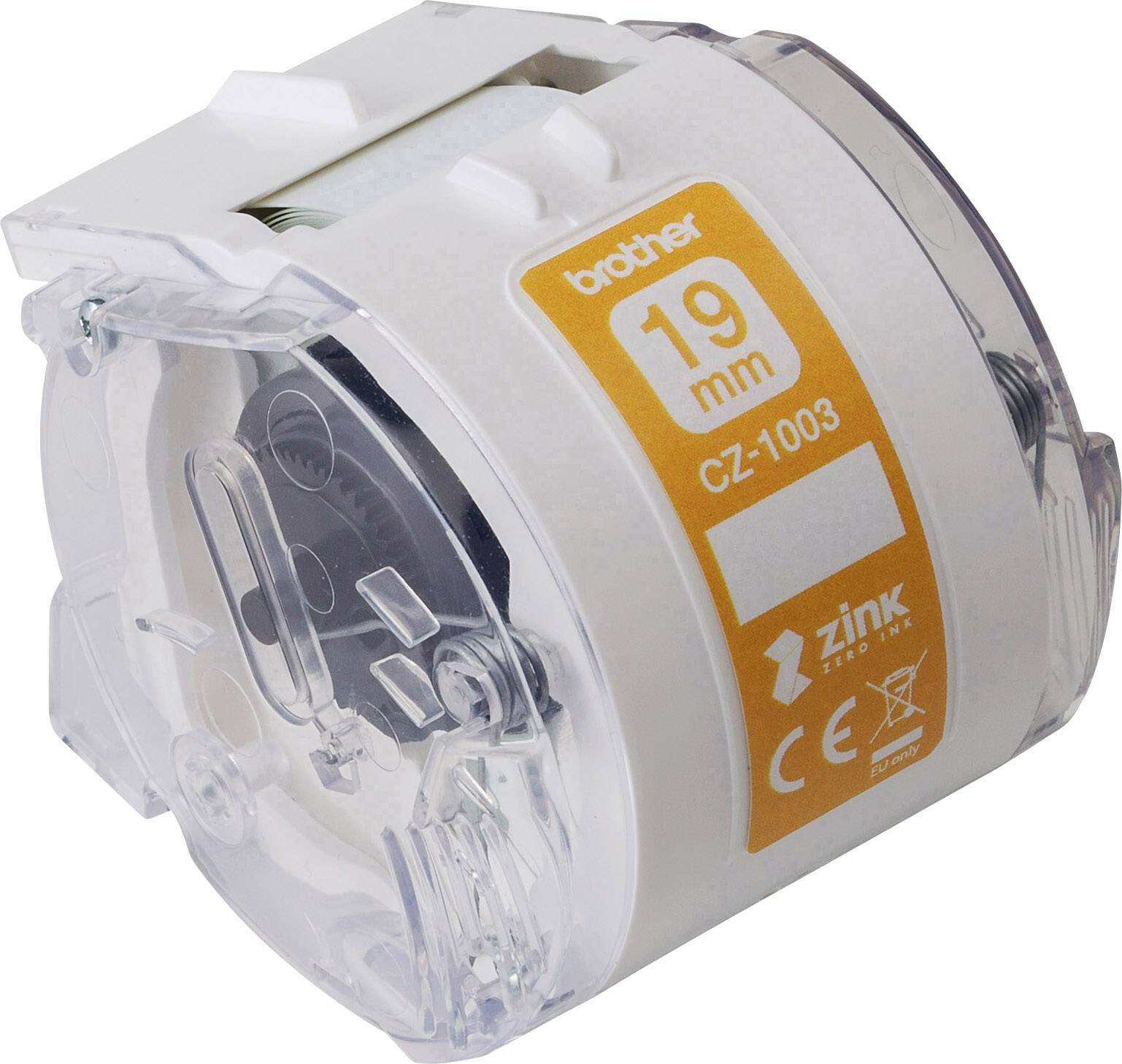 Brother CZ1003 Rol met etiketten 19 mm x 5 m Papier Wit 1 stuk(s) Permanent hechtend Gekleurde etikettenrol