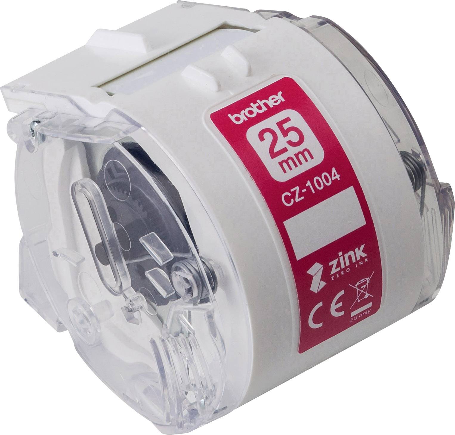 Brother CZ1004 Rol met etiketten 25 mm x 5 m Papier Wit 1 stuk(s) Permanent hechtend Gekleurde etikettenrol