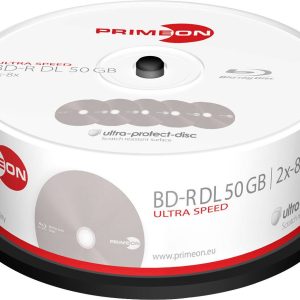 Primeon 2761318 Blu-ray BD-R DL disc 50 GB 25 stuk(s) Spindel Antikras-coating Primeon 2761318 Blu-ray BD-R DL disc 50 GB 25 stuk(s) Spindel Antikras-coating