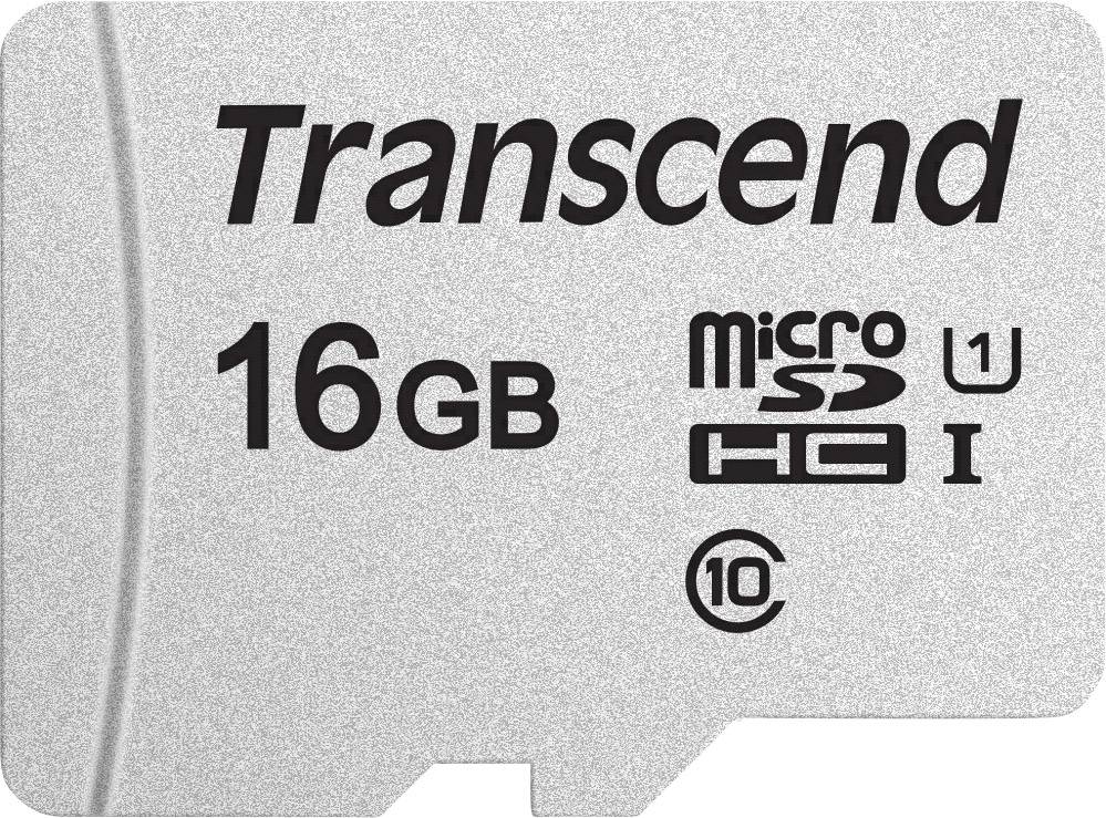 Transcend Premium 300S microSDHC-kaart 16 GB Class 10, UHS-I, UHS-Class 1 Incl. SD-adapter