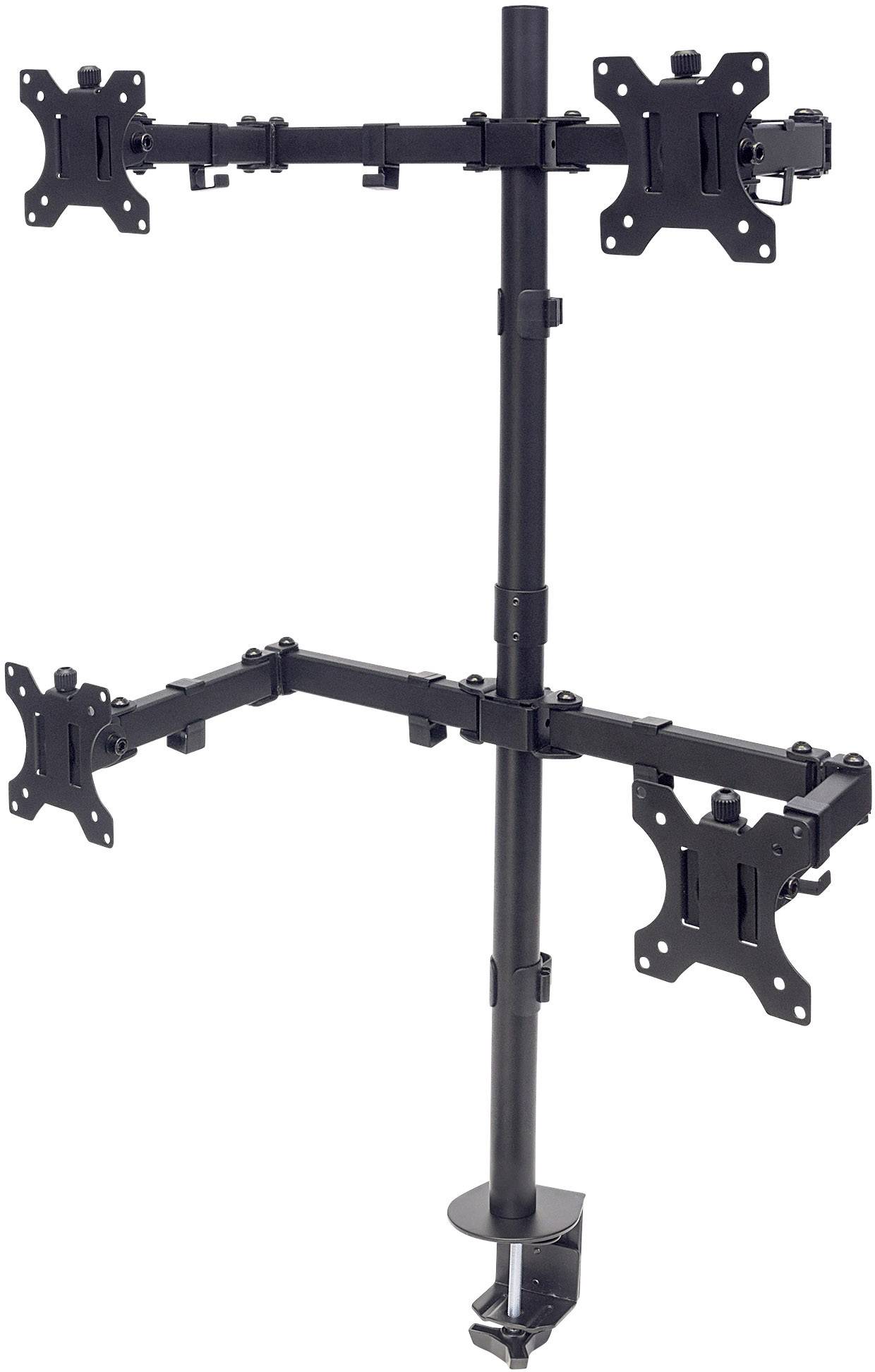 Manhattan 461566 Monitor-tafelbeugel Aantal monteerbare displays: 4 Display(s) 33,0 cm (13") - 81,3 cm (32") Zwart In ho