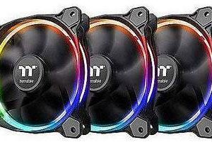 Thermaltake Riing 12 RGB Sync 3 Pack PC-ventilator Zwart, RGB (b x h x d) 120 x 120 x 25 mm Incl. LED-verlichting