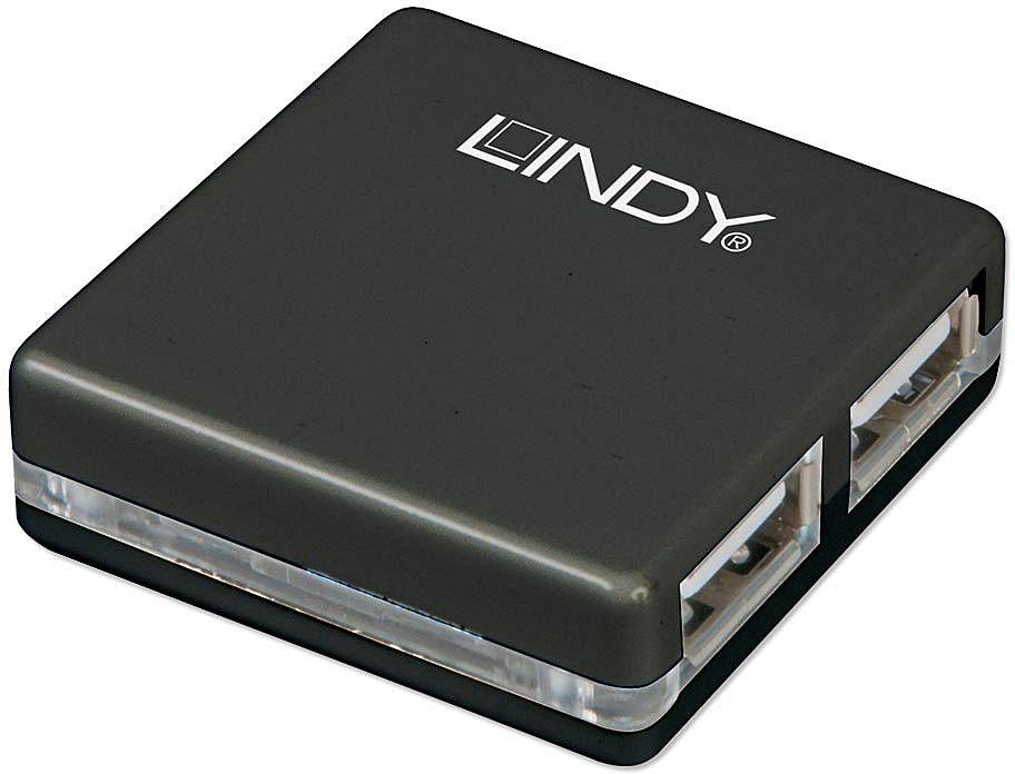 LINDY 42742 4 poorten USB-hub Zwart