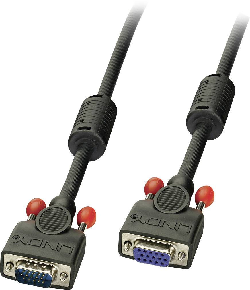 LINDY 36392 VGA-kabel VGA Verlengkabel VGA-stekker 15-polig, VGA-bus 15-polig 1.00 m Zwart