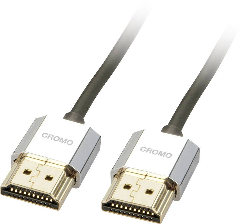 LINDY 41670 HDMI-kabel HDMI Aansluitkabel HDMI-A-stekker, HDMI-A-stekker 0.50 m Zwart 4K UHD