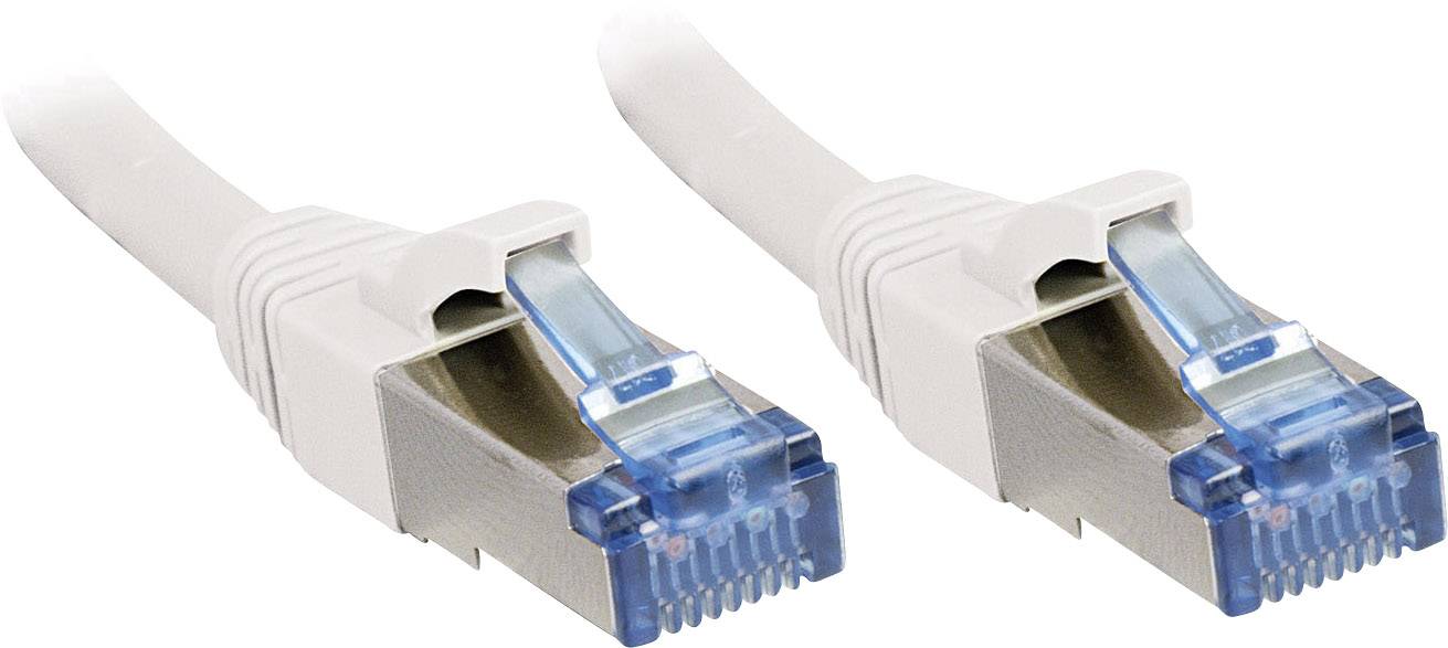 LINDY 47190 RJ45 Netwerkkabel, patchkabel CAT 6A S/FTP 0.30 m Wit Snagless 1 stuk(s)