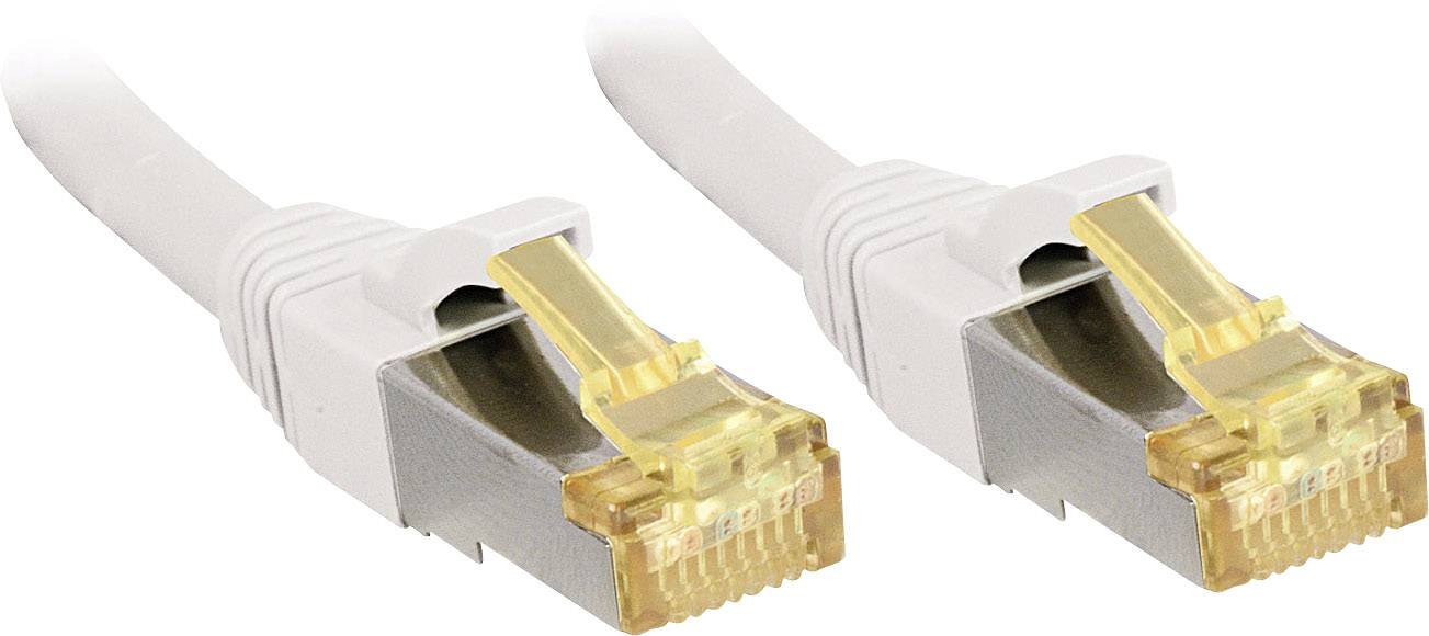 LINDY 47325 RJ45 Netwerkkabel, patchkabel CAT 6a (losse kabel CAT 7) S/FTP 3.00 m Wit Snagless 1 stuk(s)