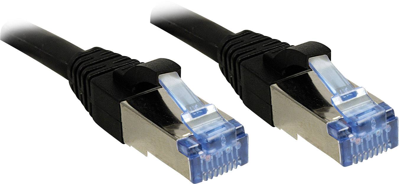 LINDY 47178 RJ45 Netwerkkabel, patchkabel CAT 6A S/FTP 1.50 m Zwart Snagless 1 stuk(s)