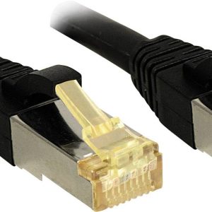 LINDY 47306 RJ45 Netwerkkabel, patchkabel CAT 6a (losse kabel CAT 7) S/FTP 0.50 m Zwart Snagless 1 stuk(s)