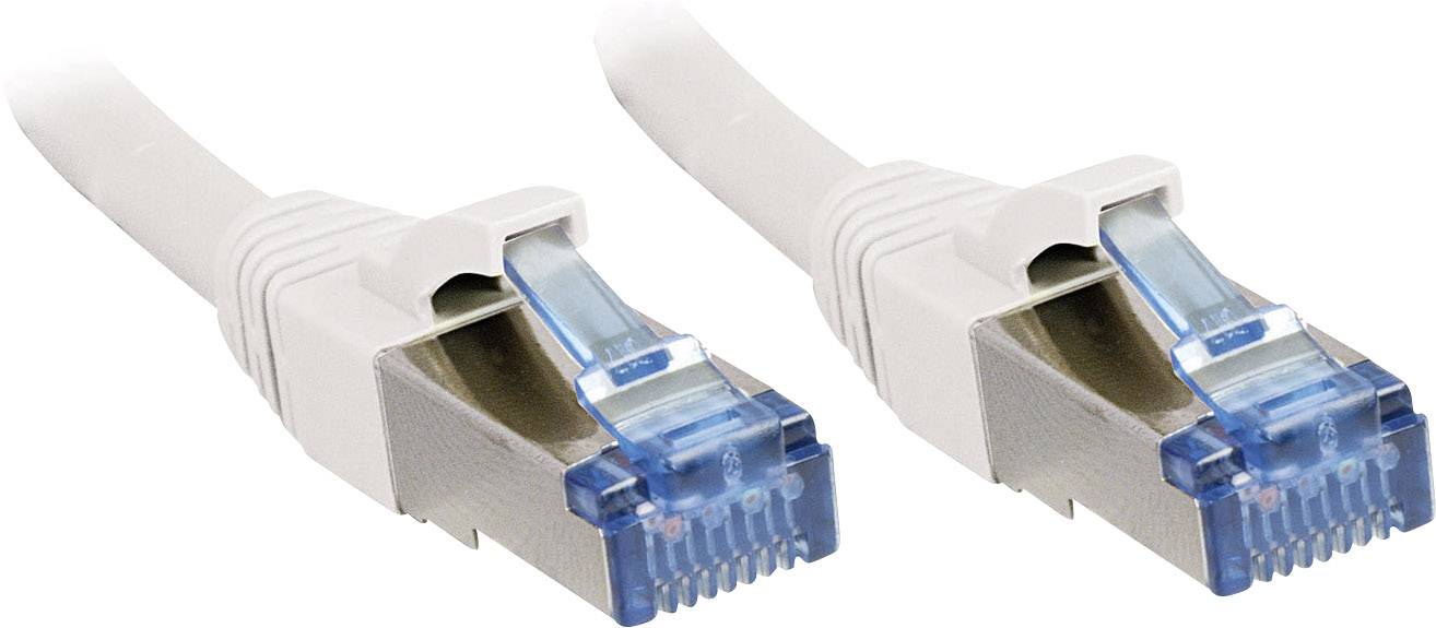 LINDY 47191 RJ45 Netwerkkabel, patchkabel CAT 6A S/FTP 0.50 m Wit Snagless 1 stuk(s)