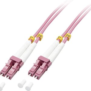 LINDY 46342 Glasvezel Optische vezel Aansluitkabel 3.00 m Pink [1x LC-stekker – 1x LC-stekker] 50/125 µ Multimode OM4