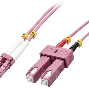 LINDY 46360 Glasvezel Optische vezel Aansluitkabel 1.00 m Meerdere kleuren Multimode OM4