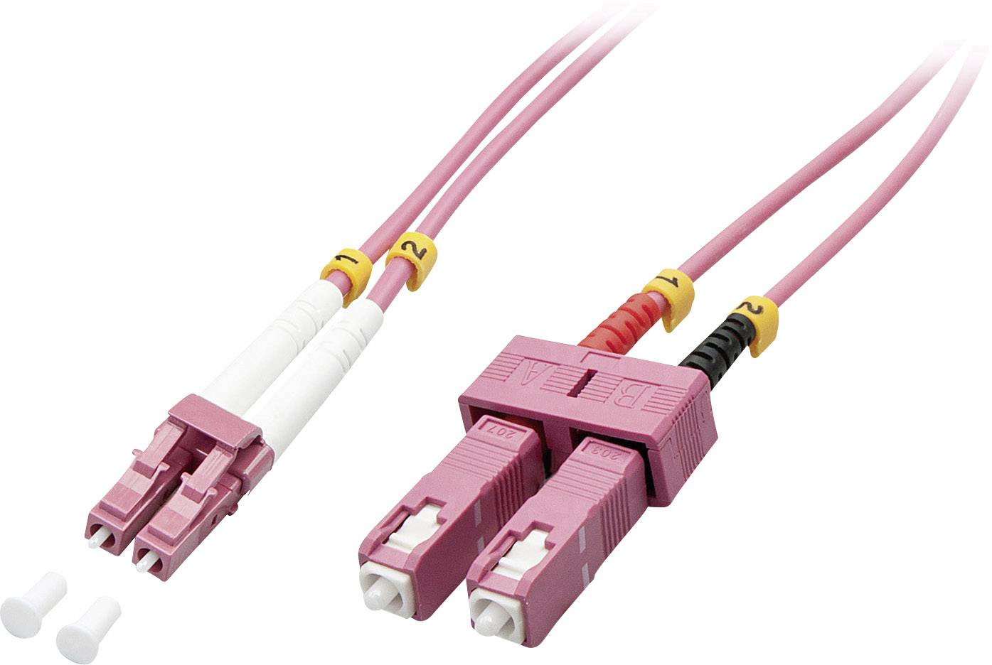 LINDY 46360 Glasvezel Optische vezel Aansluitkabel 1.00 m Meerdere kleuren Multimode OM4