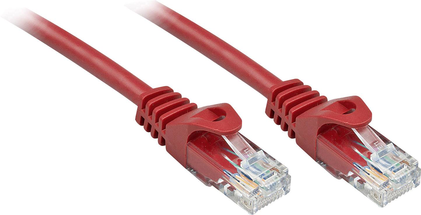 LINDY 48186 RJ45 Netwerkkabel, patchkabel CAT 6 U/UTP 7.50 m Rood Snagless 1 stuk(s)