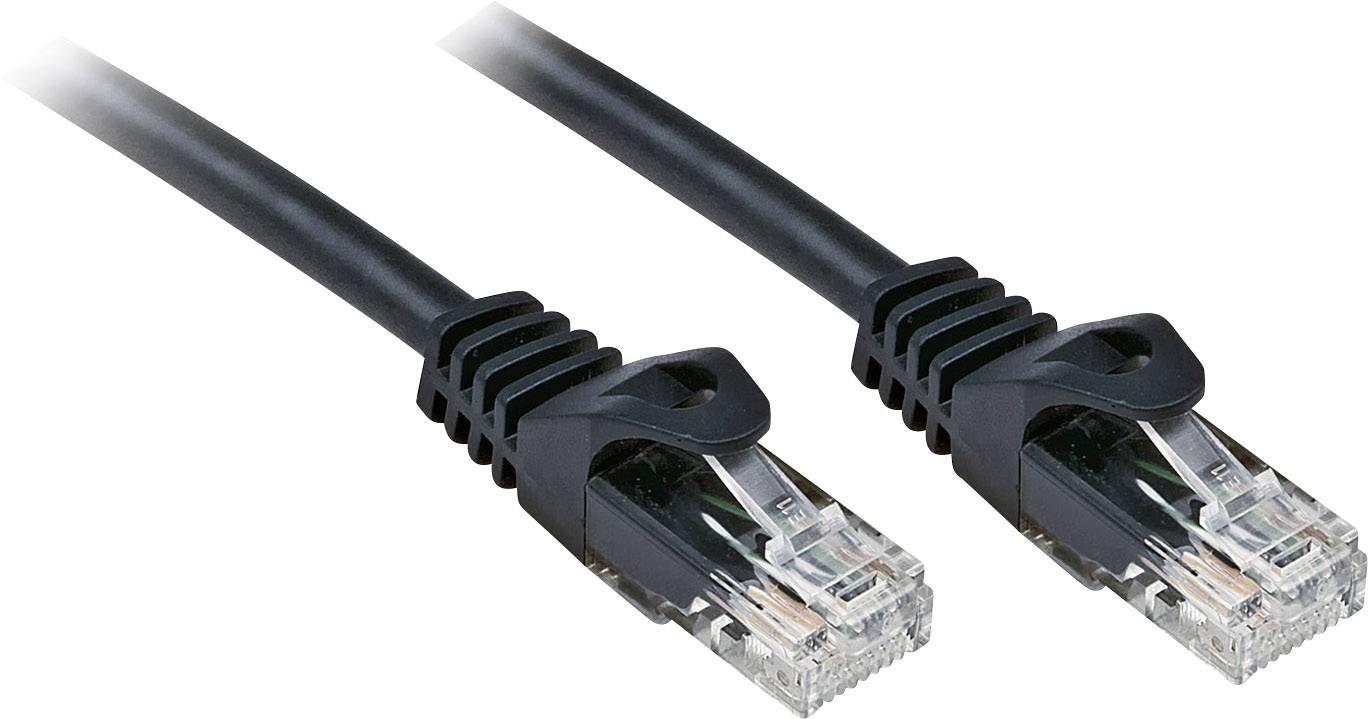 LINDY 48191 RJ45 Netwerkkabel, patchkabel CAT 6 U/UTP 0.50 m Zwart Snagless 1 stuk(s)