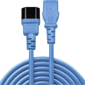 LINDY Stroom Verlengkabel [1x Apparaatstekker, male C14 – 1x Apparaatstekker, female C13 10A] 2.00 m Blauw