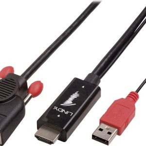 LINDY 41456 HDMI-kabel HDMI / VGA Adapterkabel HDMI-A-stekker, VGA-stekker 15-polig 2.00 m Zwart