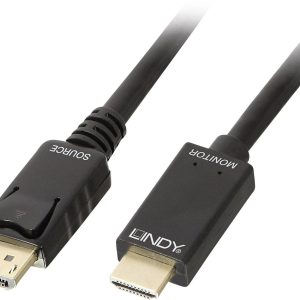 LINDY 36921 DisplayPort-kabel DisplayPort / HDMI Adapterkabel DisplayPort-stekker, HDMI-A-stekker 1.00 m Zwart LINDY 36921 DisplayPort-kabel DisplayPort / HDMI Adapterkabel DisplayPort-stekker, HDMI-A-stekker 1.00 m Zwart