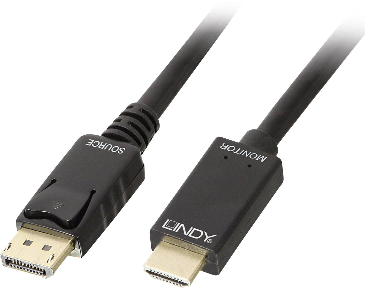 LINDY 36921 DisplayPort-kabel DisplayPort / HDMI Adapterkabel DisplayPort-stekker, HDMI-A-stekker 1.00 m Zwart