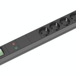 BACHMANN 19″ stekkerdoos 5-voudig met GVS met schakelaar, zwart BACHMANN 19″ stekkerdoos 5-voudig met GVS met schakelaar, zwart