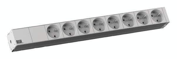 Bachmann 333.819 19 inch Stekkerdoos voor patchkast 1 HE Vast inbouw Wit