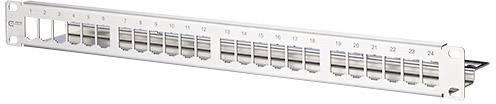 Metz Connect 130921-00-E 24 poorten Netwerkpatchpaneel 483 mm (19") Zonder connectoren 1 HE Meerdere kleuren Niet ingeri