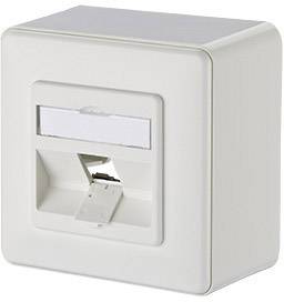 Metz Connect 130B10D10002-E Netwerkdoos Opbouw (op muur) Zonder connectoren 1 poort Zuiver wit