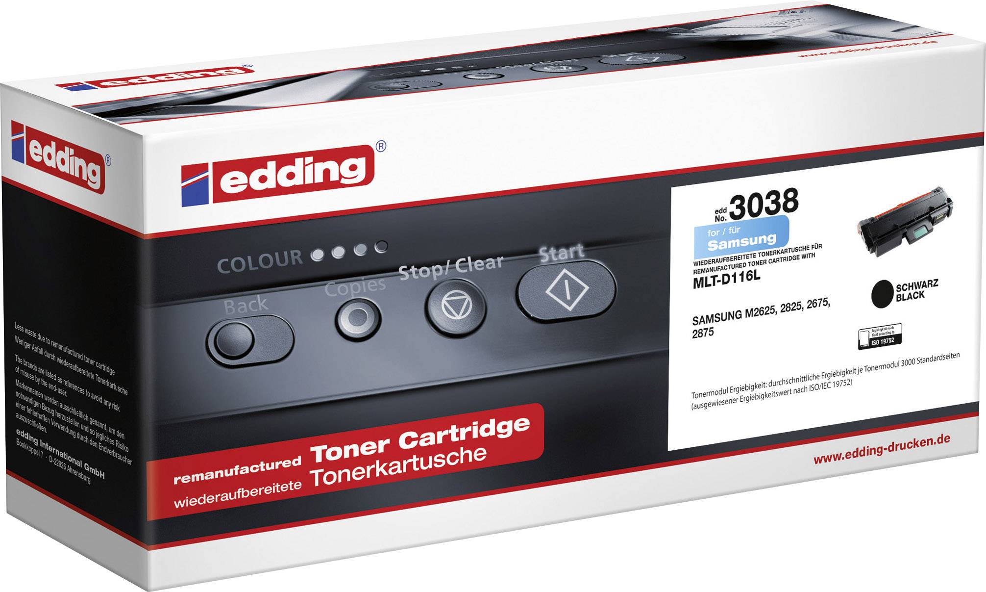 Edding Toner vervangt Samsung MLT-D116S, MLT-D116L Compatibel Zwart 3000 bladzijden edding 3038 18-3038