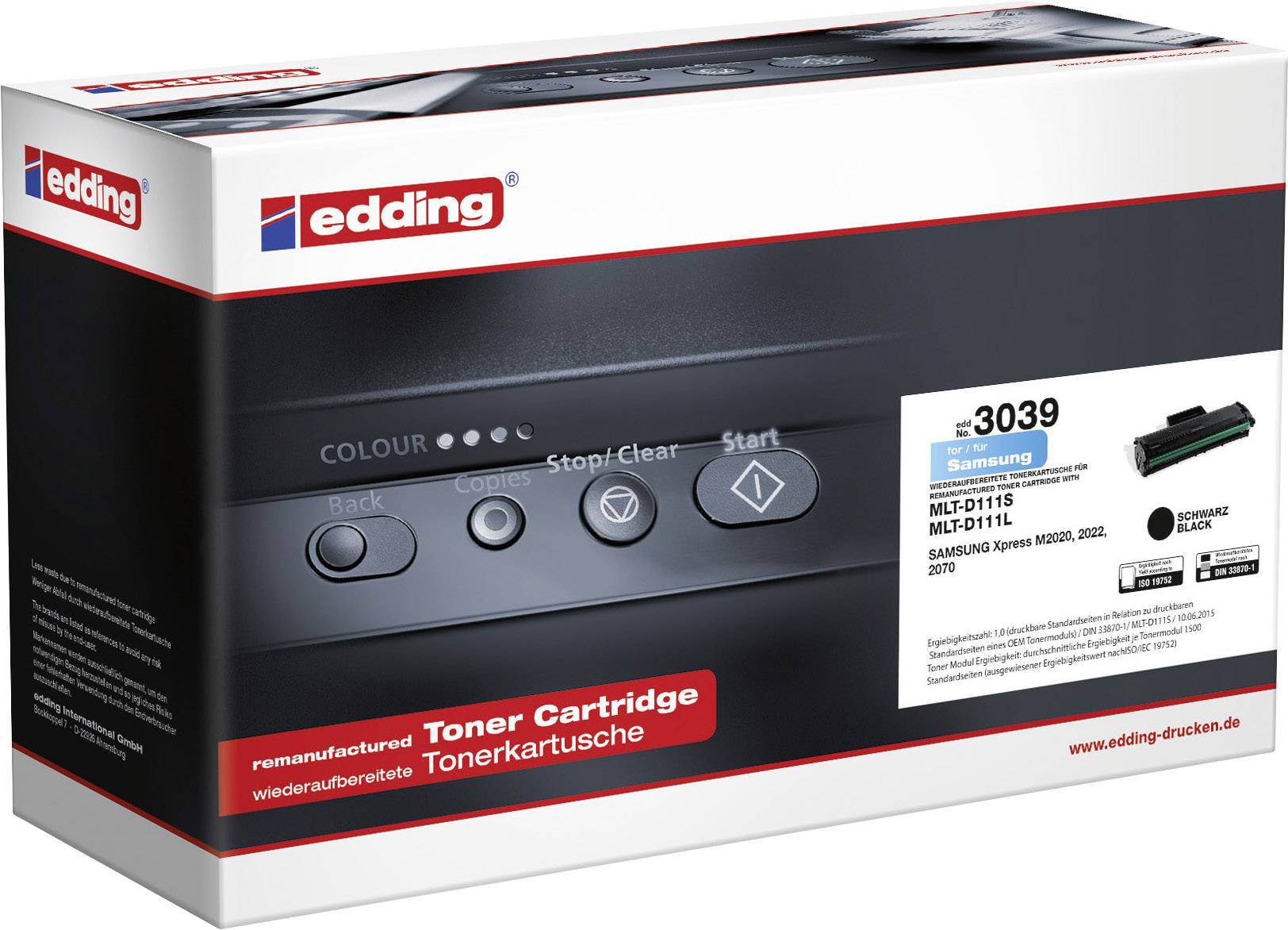 Edding Toner vervangt Samsung MLT-D111S Compatibel Zwart 1500 bladzijden edding 3039 18-3039